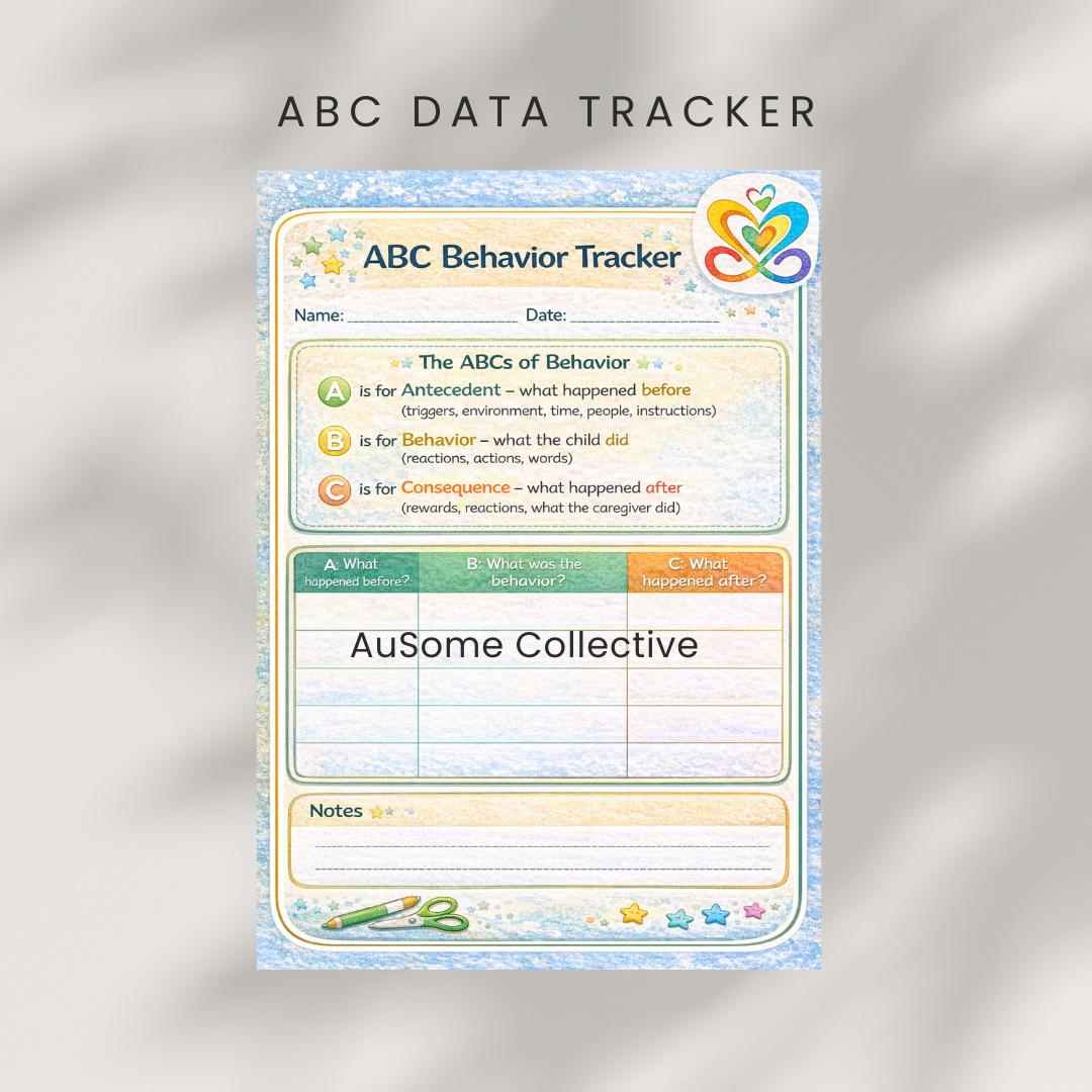 ABC Behavior Tracker Printable | Autism, ABA, Parent Log (digital ...