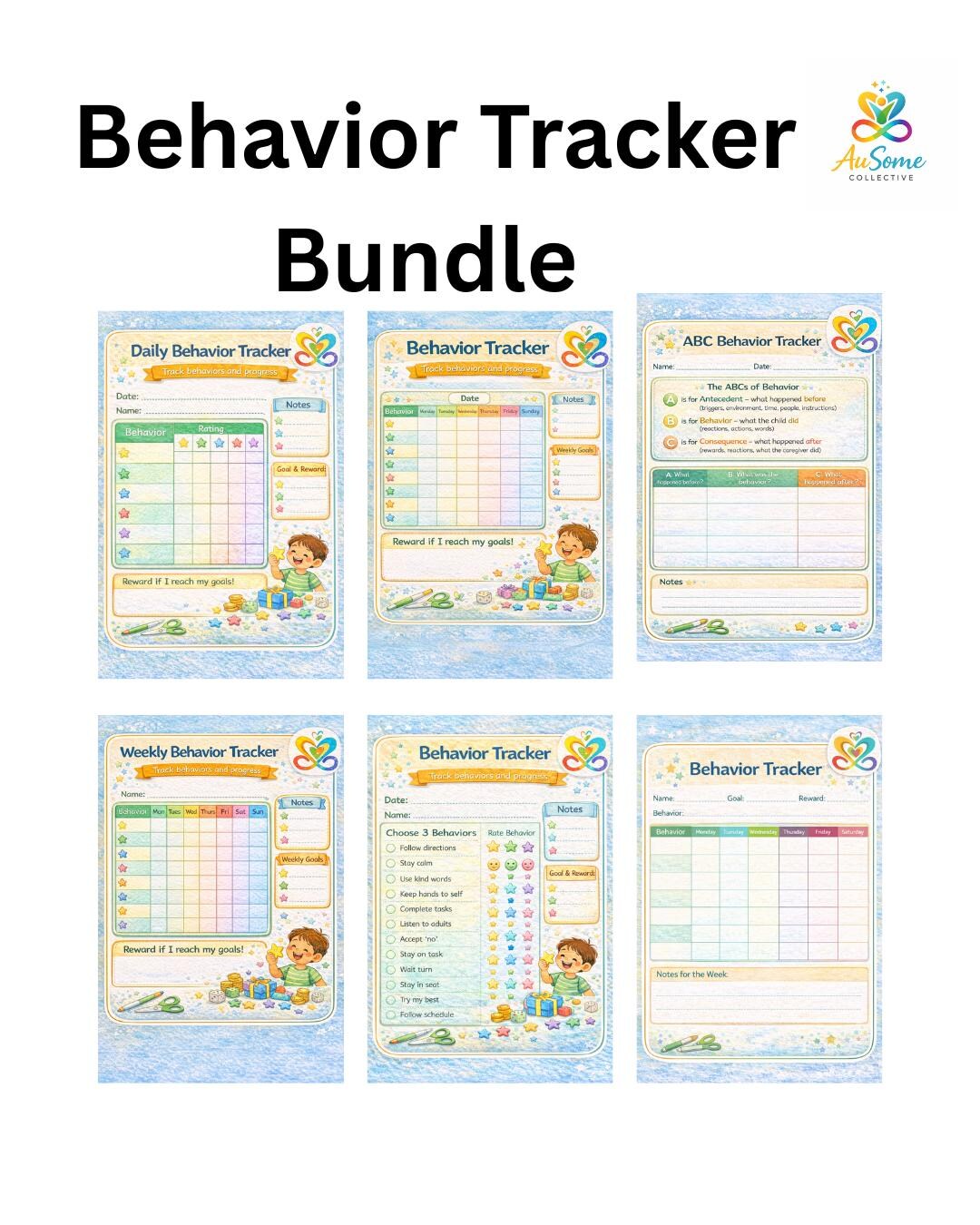 Behavior Tracker Bundle | Daily, Weekly, ABC Charts (digital Download ...
