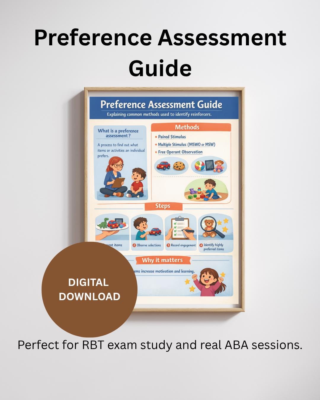 Forced Choice Example Aba Preference Assessment Guide | ABA Reinforcer Assessment Cheat Sheet ...