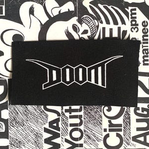 Doom screen printed canvas patch