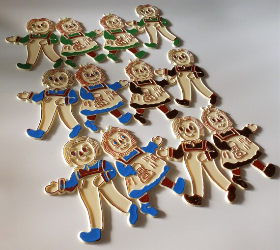1960s Raggedy Ann Andy Cake Decorations Party Favors 12 Etsy