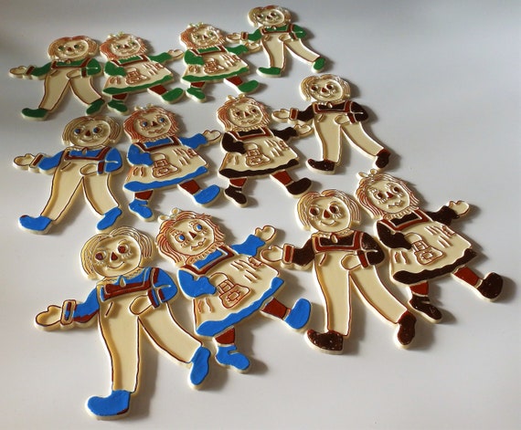 1960s Raggedy Ann Andy Cake Decorations Party Favors 12 Etsy
