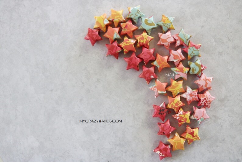 34 Small 08 Origami Lucky Stars Paper Stars Origami Wishing Stars Lucky Gift For Her Fun Table Decorations Marigolds