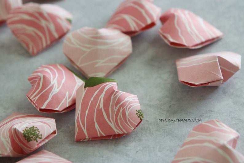 24 mini origami balloon hearts bridal shower gift wedding  etsy