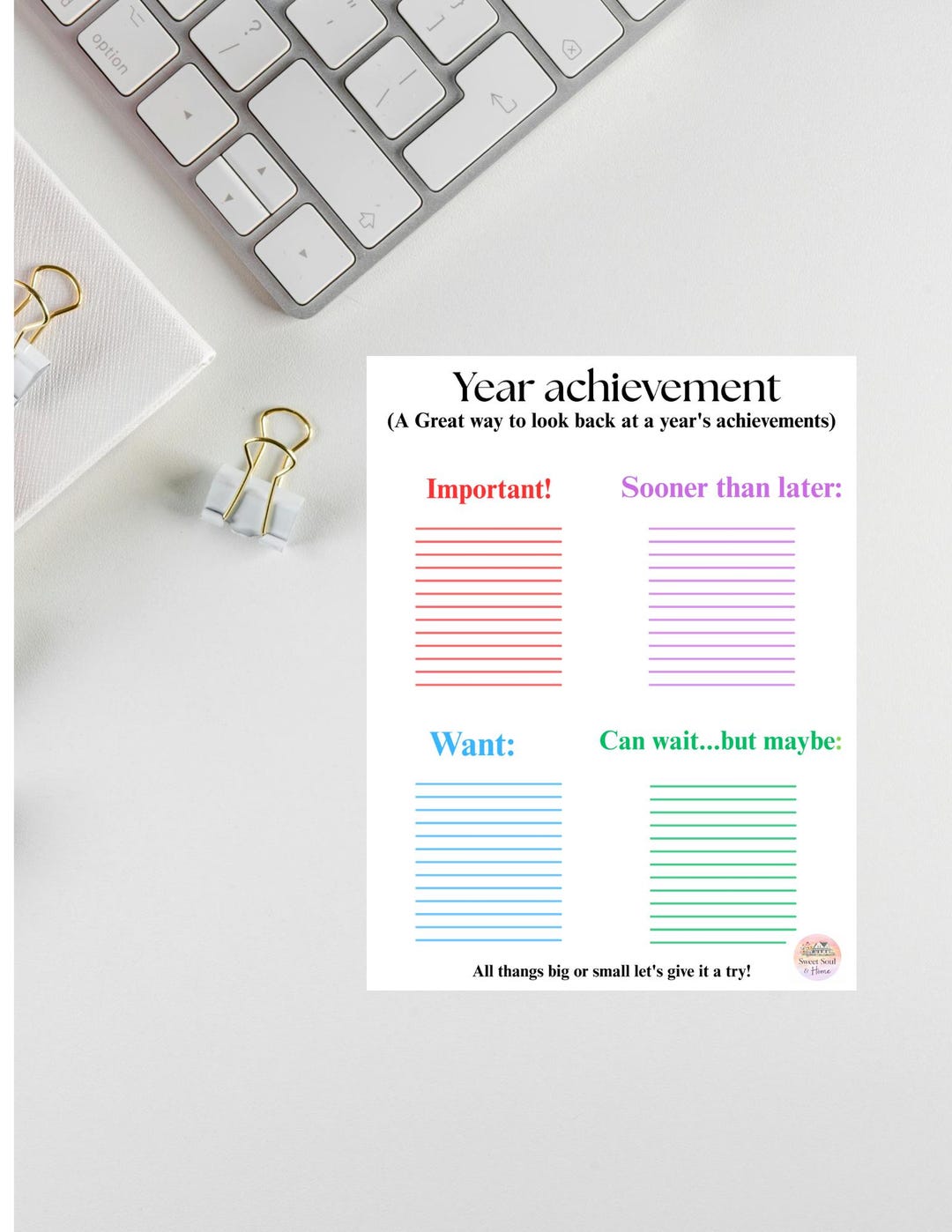 Year Achievement Tracker – Goal Setting Planner - Etsy
