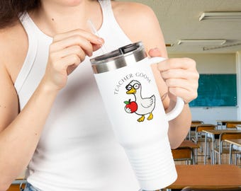 Silly Goose Teacher Travel Mug | 40oz Insulated Tumbler