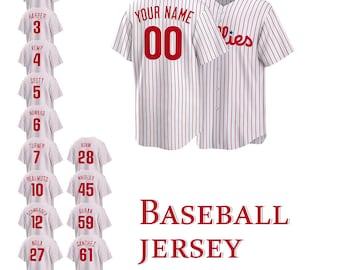 Custom Philadelphia Baseball Jersey,White Home Replica Stitched Shirt,Personalized Stitched Name Number Men/Youth Fan Shirt