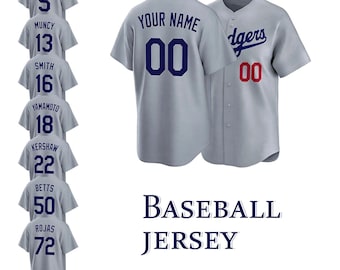 Custom Los Angeles Baseball Jersey,Grey Home Replica Player Stitched Shirt,Personalized Stitched Name Number Men/Youth Fan Shirt