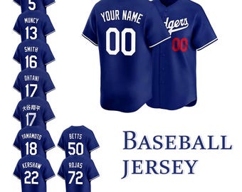 Custom Los Angeles Baseball Jersey,Royal Home Replica Player Stitched Shirt,Personalized Stitched Name Number Men/Youth Fan Shirt