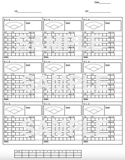 Scouting Chart Baseball / Softball: In-game Scout Chart 2 - Etsy
