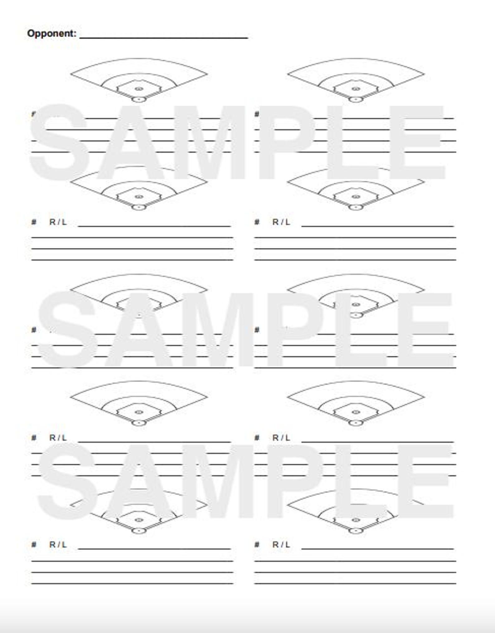 Baseball & Softball Spray / Scout Chart 2 (10 Hitters) - Etsy