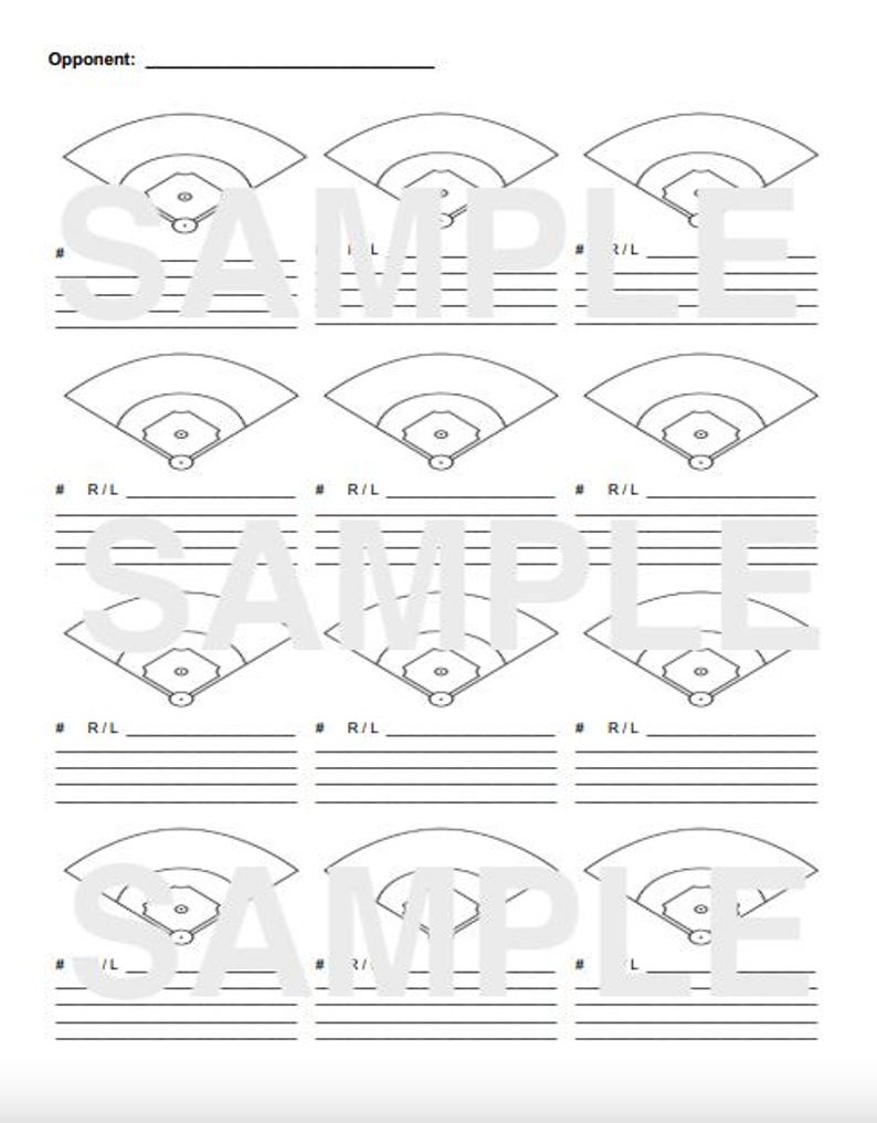 Baseball & Softball Spray / Scout Chart 1 (12 Hitters) - Etsy