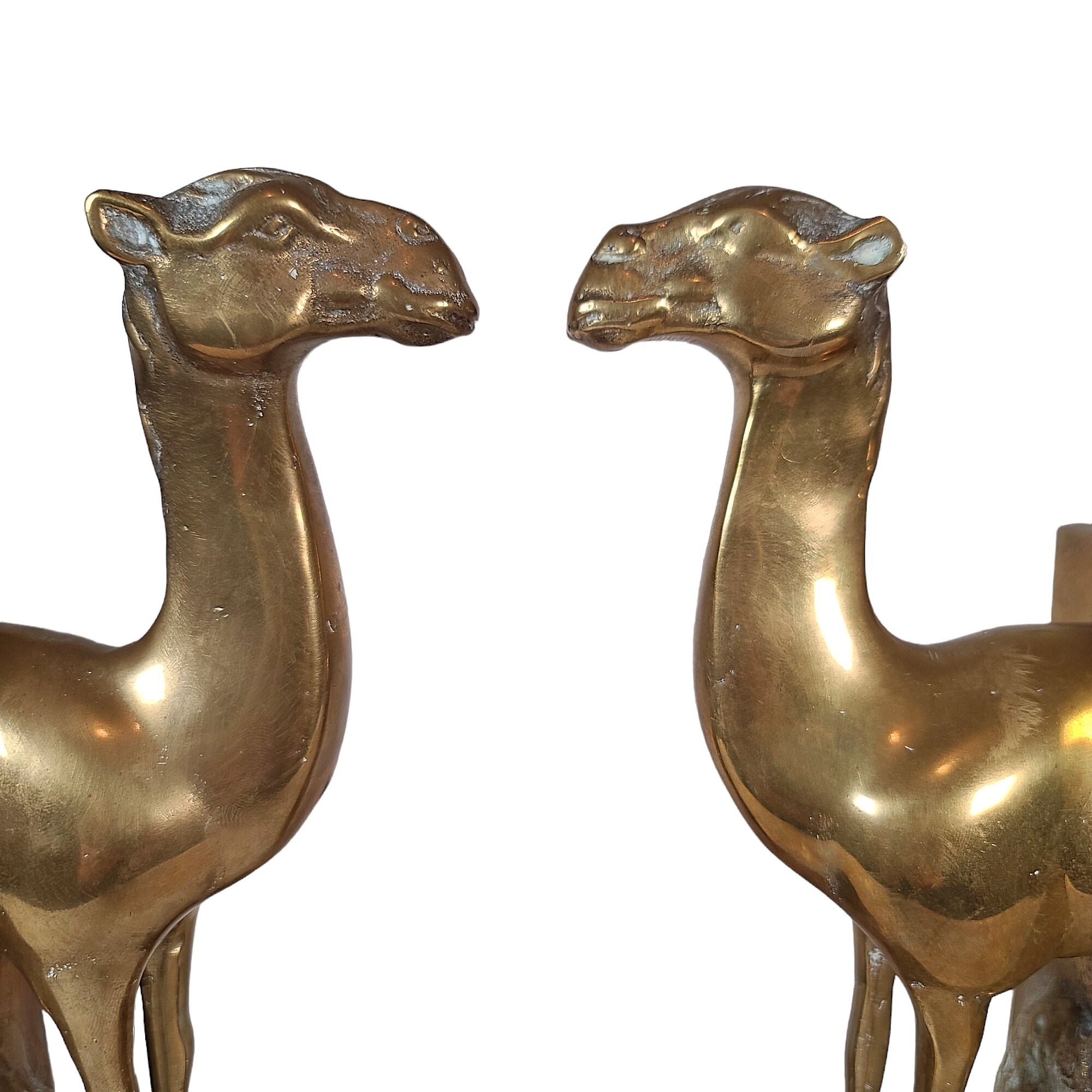 Large Brass Camel Bookends by Dolbi Cashier, Vintage Art Deco Style Etsy
