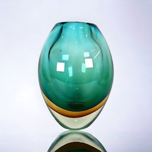 1960’s Murano Art Glass Vase, Heavy Handblown Italian Glass from Flavio Poli Seguso