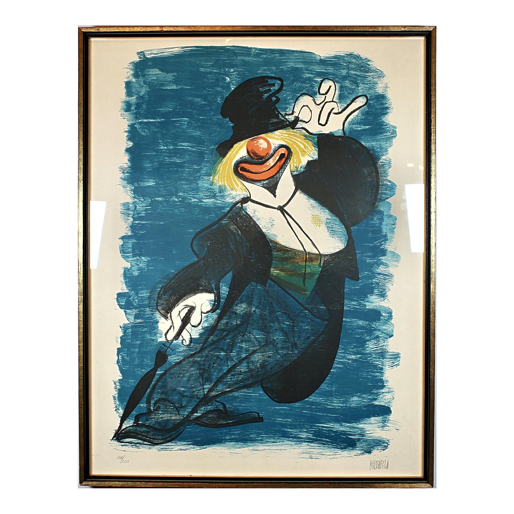 1950s Mid Century Signed Al Hischfeld Lithograph, Signe and