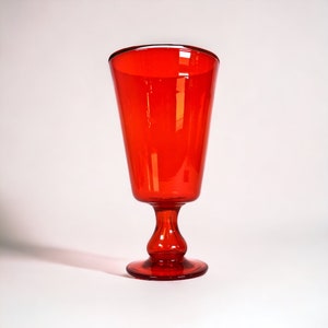 Swedish Red Glass Vase, Vintage Hand Blown Scandinavian Glass