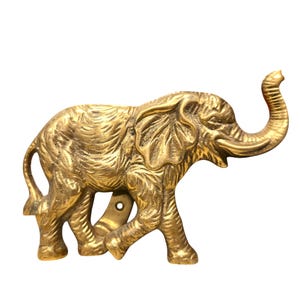 Vintage Solid Brass Elephant Door Knocker