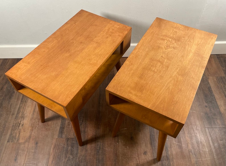 Vintage Rare Mid Century End Tables/side Tables in Solid Etsy