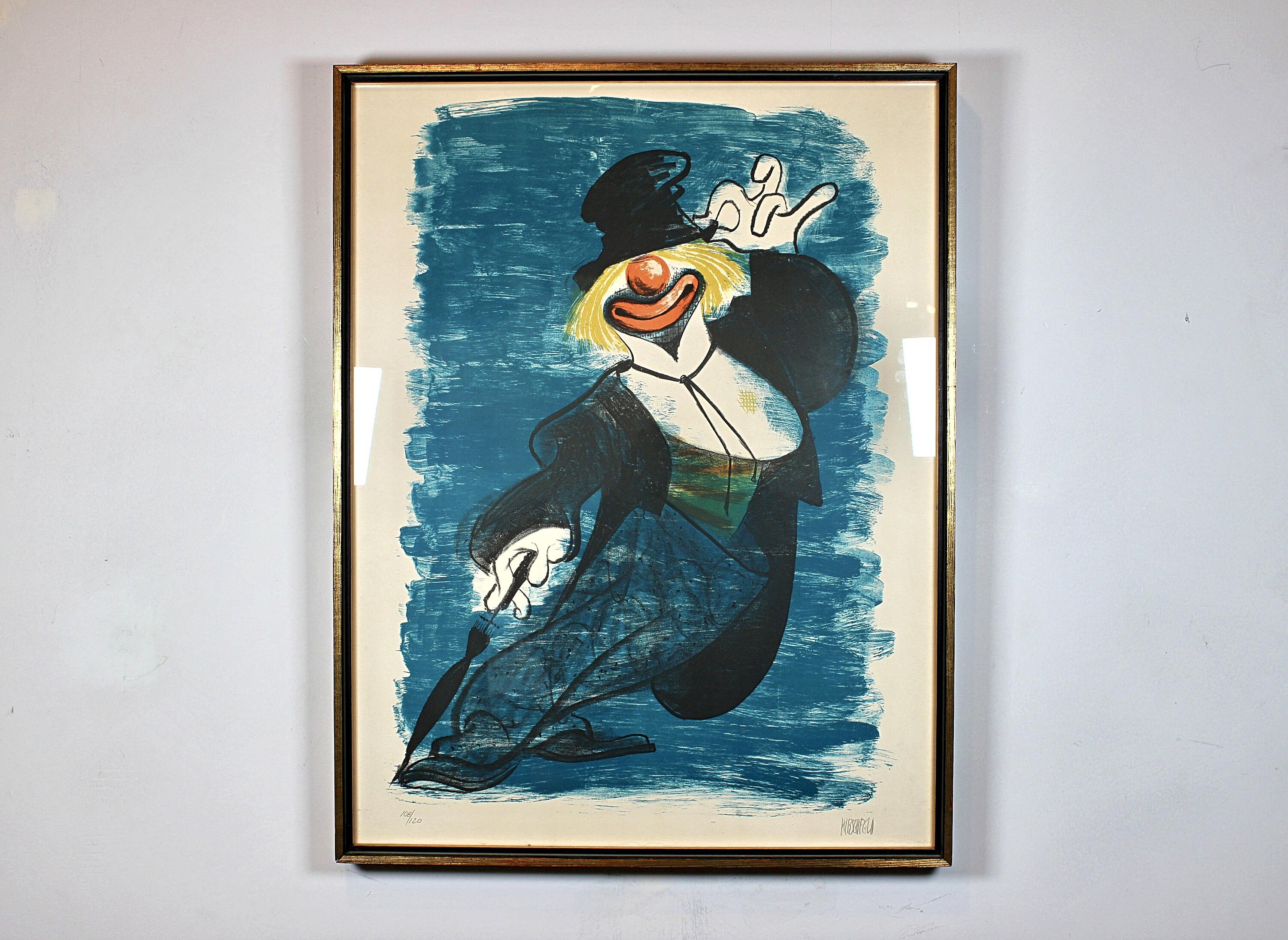 1950s Mid Century Signed Al Hischfeld Lithograph, Signe and