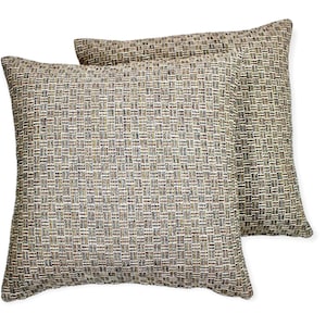 Pair of Designer Pillow Covers, Custom Made in Kravet Multi-Color Woven Textile, Large High End Pillow Covers, 24&quot; x 24&quot;