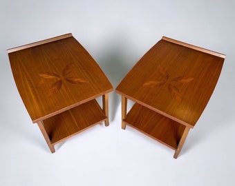 Mid Century Modern End Tables with Rosewood Inlays by Lane Furniture