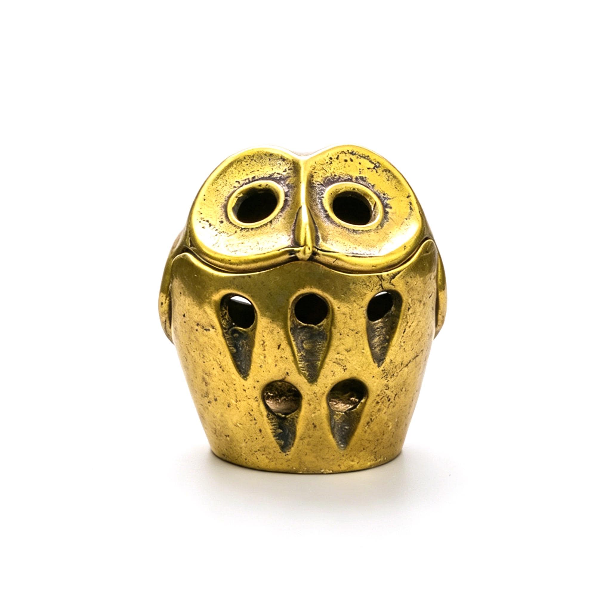 Vintage Brass Owl Incense Burner, Mini Hollow Out Cone Incense Holder, Meditation Statue