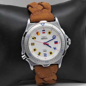 Vintage Timex Indiglo Watch Nautical Flags Etsy Canada