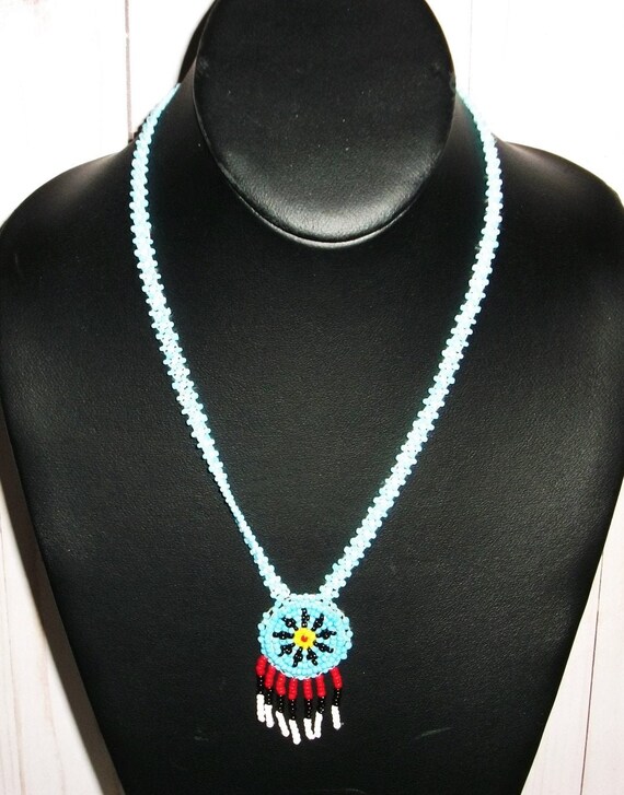 Vintage native american seed bead necklace best sale
