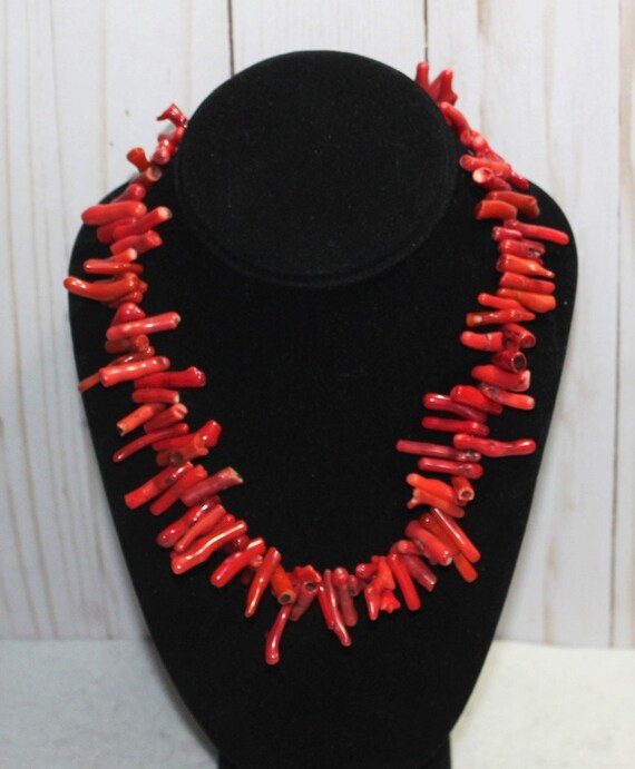 Estate Natural Red Coral Branch Necklace Etsy Australia