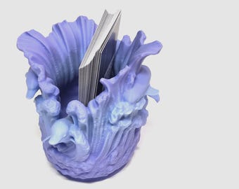 Dolphin Wave Business Card Holder | 3D Printed Ocean Desk Organizer