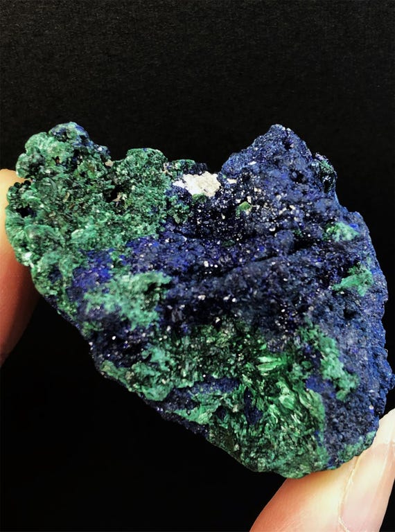 Azurite cristallisée & Malachite du Laos – Spécimens rares bleu électrique et vert intense - Collectionneurs de minéraux