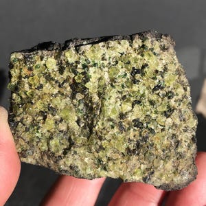 Raw Peridot (Olivine) on Basalt Matrix | Natural Green Mineral Specimen | August Birthstone | Geological Collectible