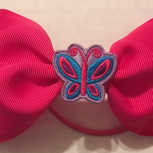 TWO adorable butterfly bows purple and pink image 3