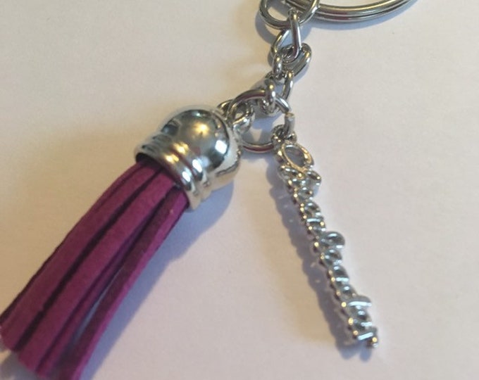 Cheerleader cheer tassel mini keychain bag tag