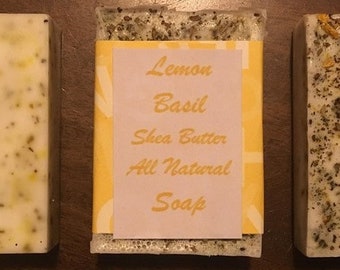 4+ bars  All Natural Shea Butter Soap- Lemon, Basil, Lavender, Bud, Oatmeal, Lemon, Tea, cinnamin, clove, orange