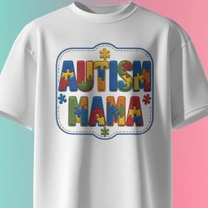 Colorful Autism Mama Chenille Patch | Plush Embroidery & Awareness Puzzle Design