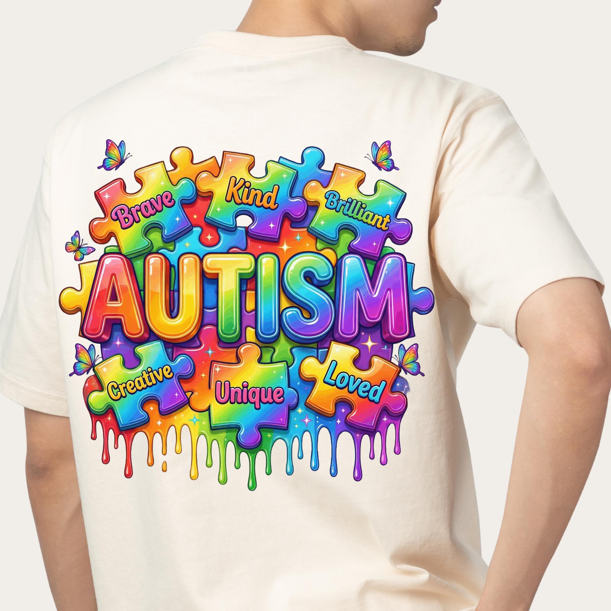 Colorful Autism Awareness Shirt PNG | Glossy 3D Puzzle | Brave Kind ...
