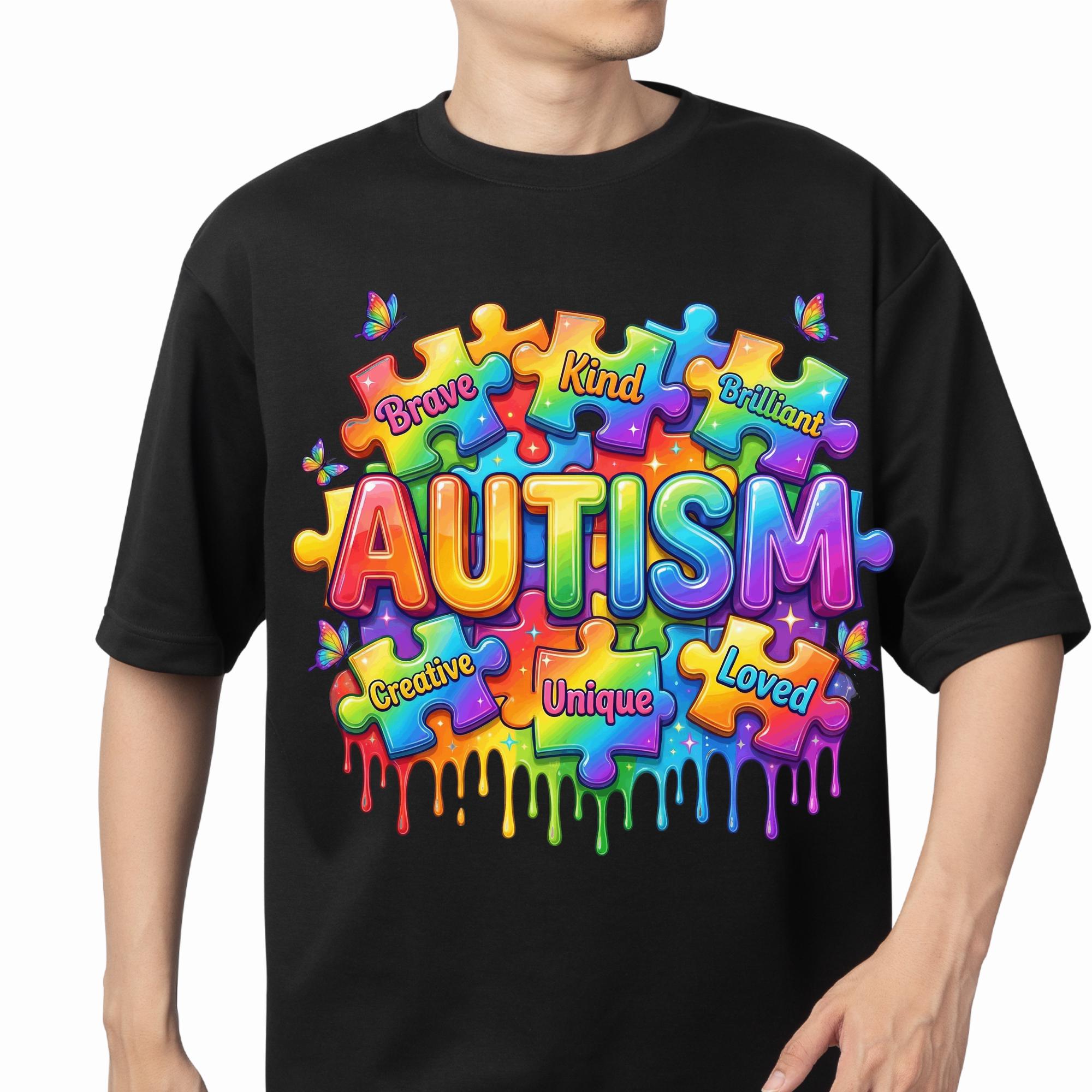 Colorful Autism Awareness Shirt PNG | Glossy 3D Puzzle | Brave Kind ...