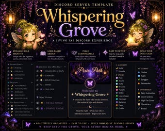 Whispering Grove Discord Server Template | Fantasy Fae Roleplay (Digital Download)