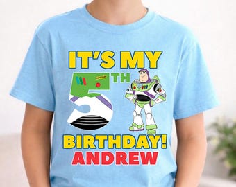 Personalized Disneyland Toy Story, Buzz Lightyear Birthday Shirt, It’s My 5th Birthday Shirt, Custom Cowboys Birthday Shirt, Birthday Gift