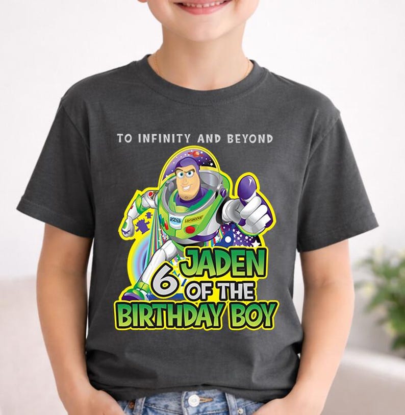 Personalized Buzz Lightyear Birthday Shirt, Toy Story Birthday Tee, Buzz Lightyear Family Birthday shirt, Toy Story Matching Family Birthday afbeelding 2