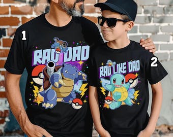 Personalized Pokadad Rad Like Dad Shirt, Best Dad Shirt, Custom Pokedad Shirt, Dad Gamer Shirt, Father's Day, Gift For Dad