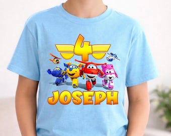Custom Super Wings Birthday Shirt, Family Super Wings shirts, Super Wings birthday theme shirts, Super Wings birthday, Super Wings shirt