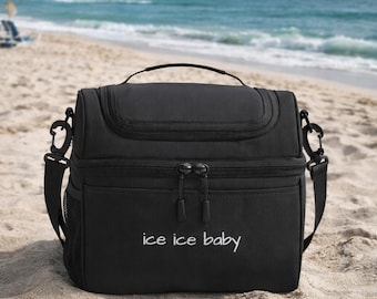 Bolsa térmica Ice Ice Baby / bolsa de almuerzo isotérmica, texto bordado