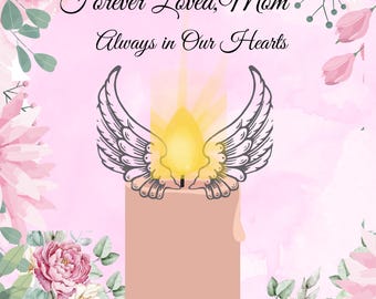 Muttertag Erinnerungsstück zum Ausdrucken, Engel Flügel Grabdekoration, Mutter im Himmel. In liebevoller Erinnerung, Friedhof Dekor, sofort download