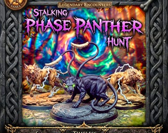 Stalking Phase Panther Hunt - Legendary Encounters | 6 STL Miniatures For DnD or Pathfinder