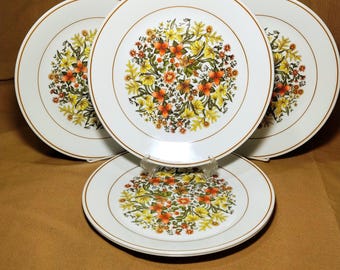 Corelle Indian Summer Dinner Plates (Set of 5) – 1970s Retro Floral Cottagecore