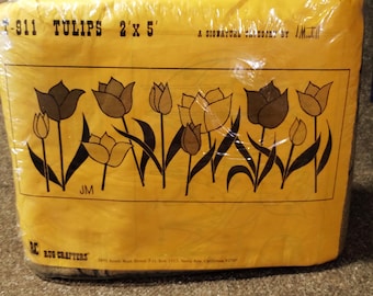 Rug Crafters 1970s Tulip Tapestry Kit – Joe Montell Speed Tufting Floral Wall Decor (NOS)