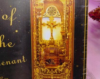 DIY Book Nook Kit Cathedral Miniature | Wooden Bookend Shelf Insert Puzzle | Church of the Covenant Diorama Craft Kit for Adults