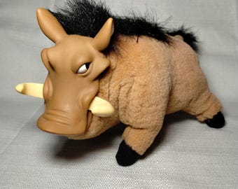 Mattel Pumbaa 1994 - 7" Vinyl  Plush Toy Disney's The Lion King Vintage Rare Collectible Emotional Support Warthog Stuffie from Pride Lands!